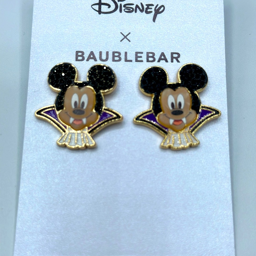 Disney X Baublebar Mickey Vampire Earrings New With Tags